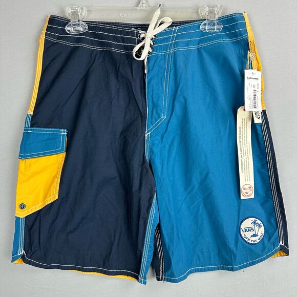 Vans Era Classic Hidden Print Board Shorts Stretch Cinch Fly Cargo Pocket - Picture 1 of 10